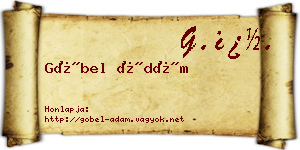 Göbel Ádám névjegykártya